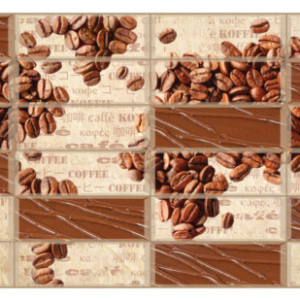 Панель ПВХ листовая Плитка Кофейные зерна