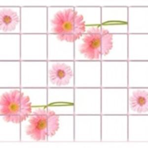 Панель ПВХ листовая Плитка Розовые герберы