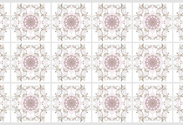 Панель ПВХ листовая Мозаика Цветочный орнамент