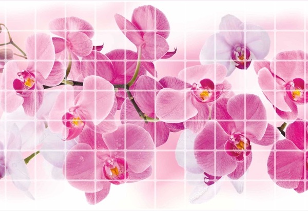 Панель ПВХ листовая Мозаика Орхидея розея