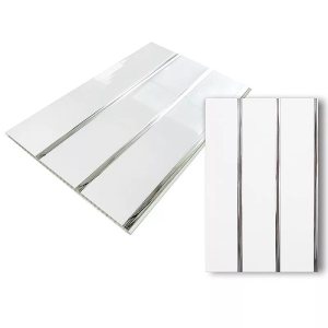 Пластиковая панель стеновая Белая глянцевая техсекционная Хром